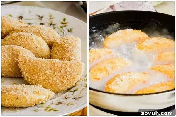 Frying Portuguese Shrimp Turnovers (Rissóis de Camarão) to golden perfection. Get tips for achieving a crispy exterior for these traditional party appetizers.
