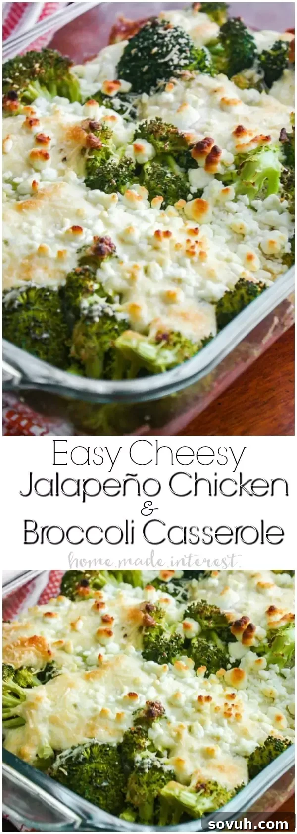 Easy Cheesy Jalapeno Chicken and Broccoli Casserole: A delicious and simple low carb dinner recipe, packed with creamy cheese, tender chicken, and a zesty kick of jalapeno. Perfect for a healthy weeknight meal that the whole family will love.