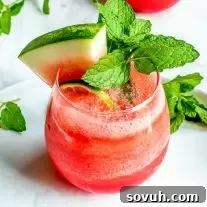 Frozen Watermelon Cocktail in a glass