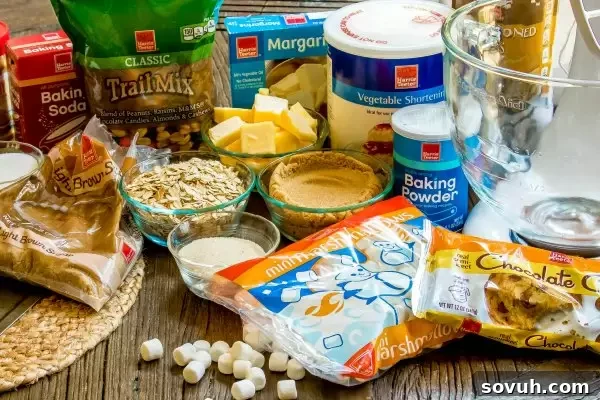ingredients for trail mix cookies