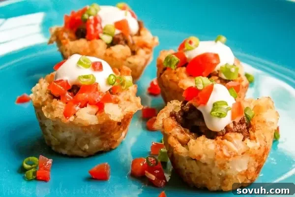 Taco tater tot bite appetizers for tailgating