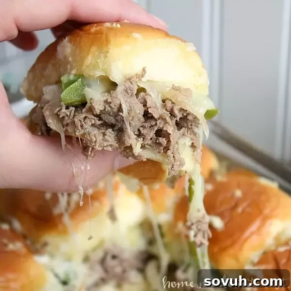 These sliders make great party food, especially during football season. Make everyone happy at your next game day party with Philly Cheesesteak sliders!