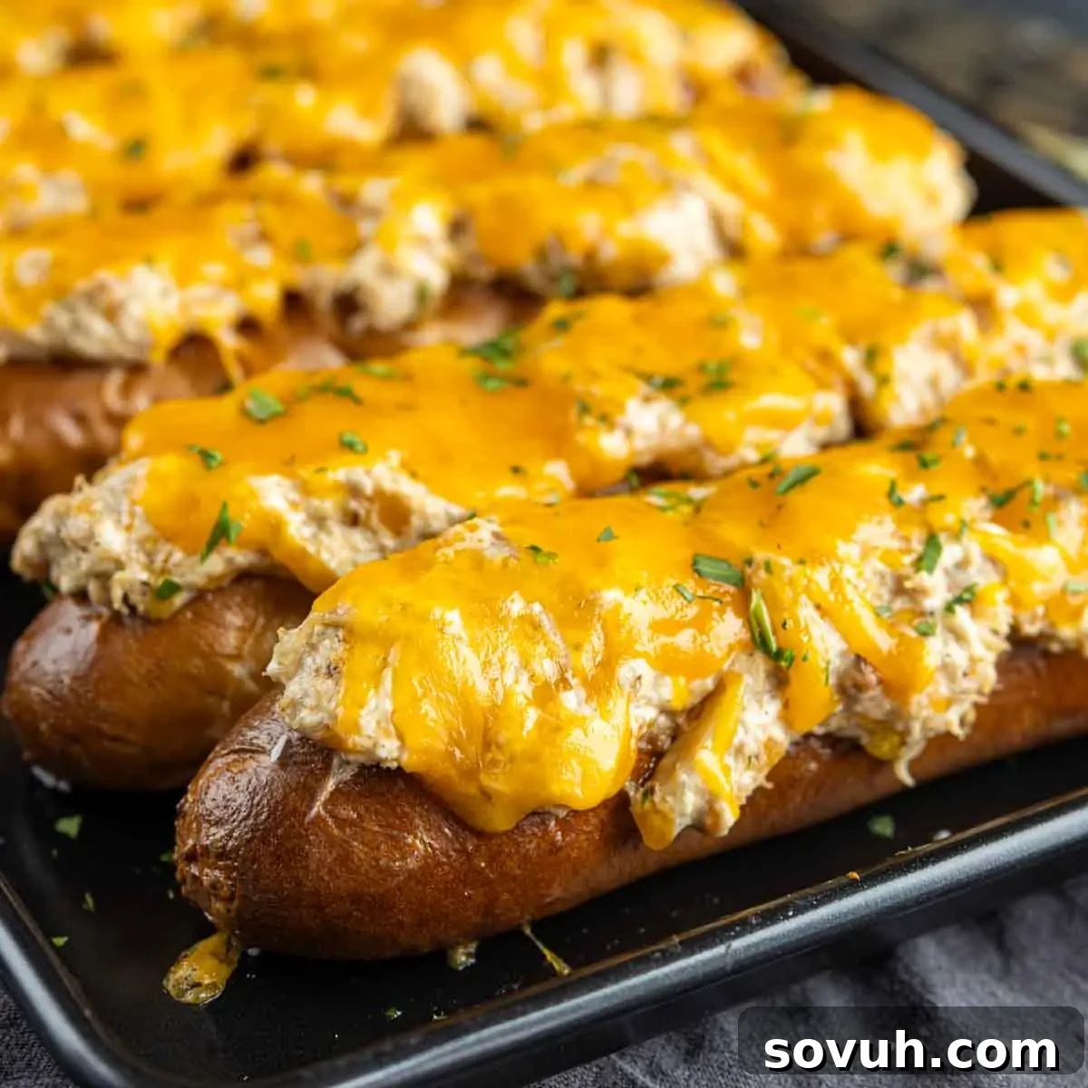 A tray of Crab Pretzel on a table.