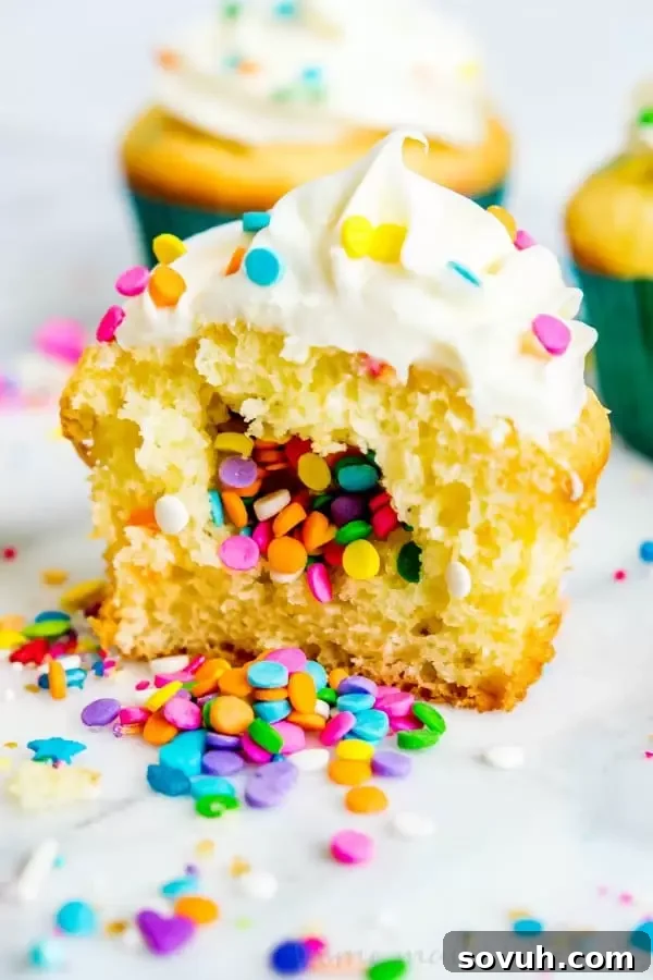funfetti filled cupcake