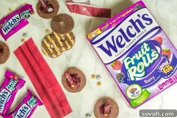 Welch's Fruit Rolls, the key ingredient for making edible witch hats