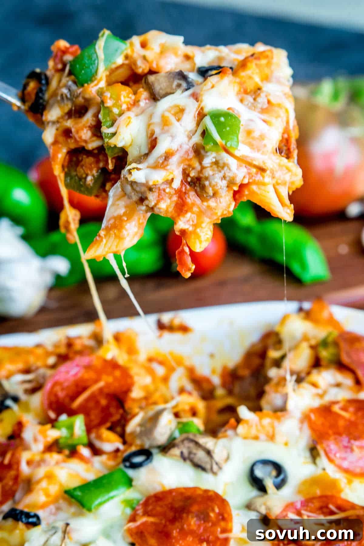 spoonful of pizza casserole