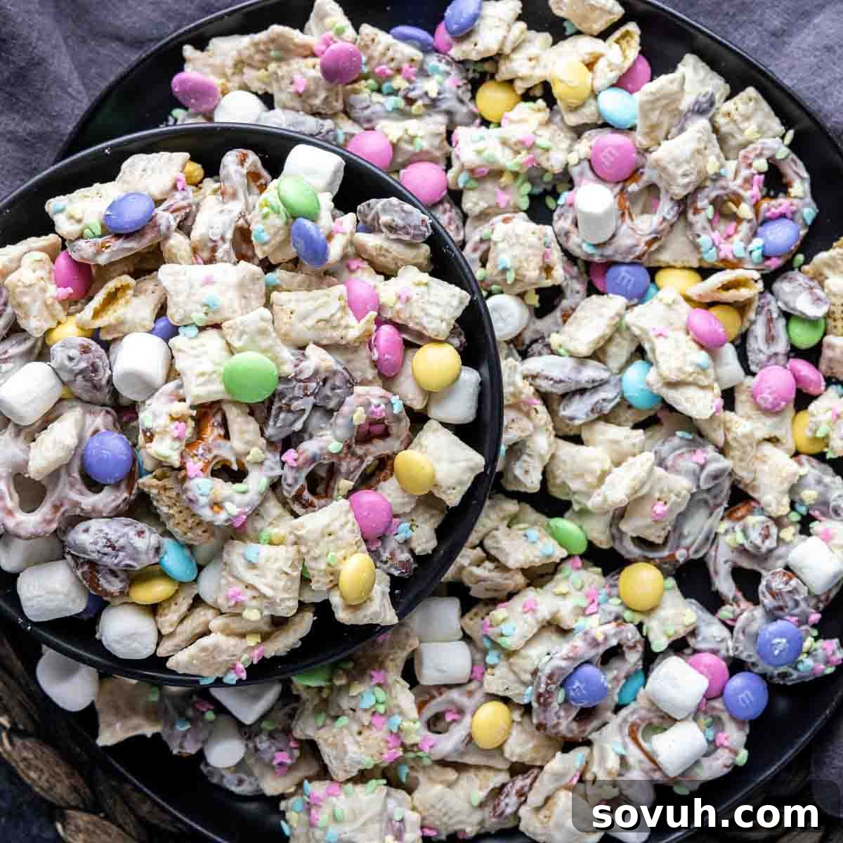 Delicious Bunny Bait snack mix with Chex cereal and M&M's, perfect for Easter