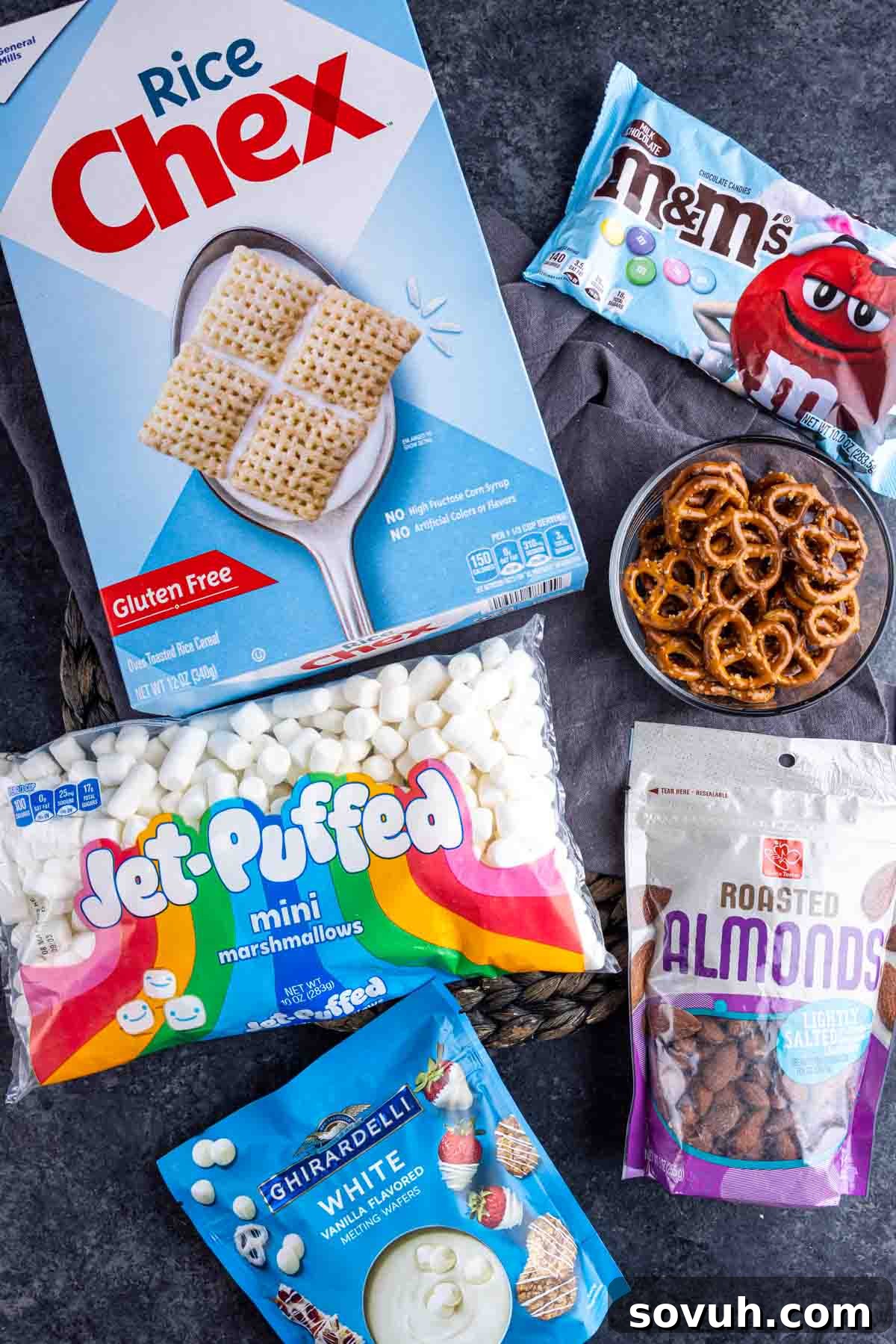 Essential ingredients laid out for making Bunny Bait