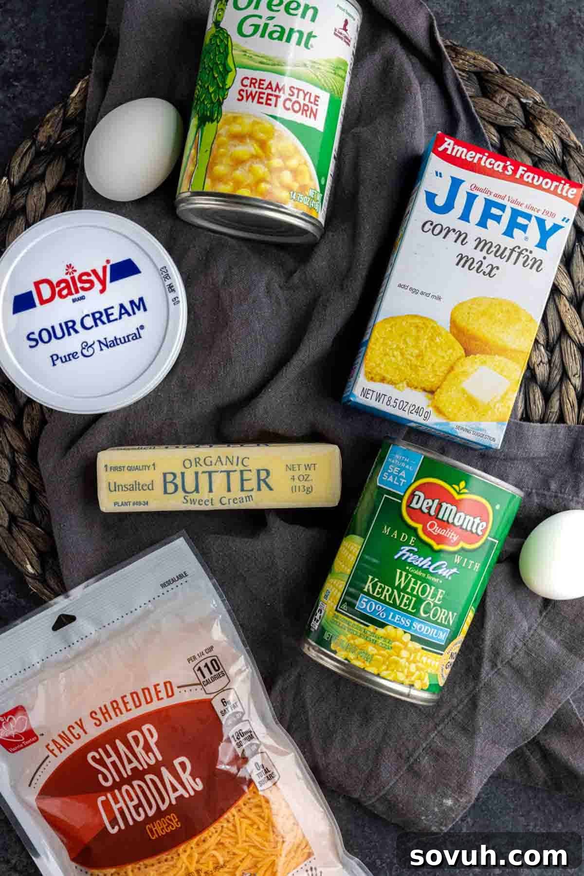 ingredients for Creamed Corn Casserole