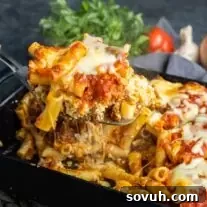 serving Sausage Baked Ziti