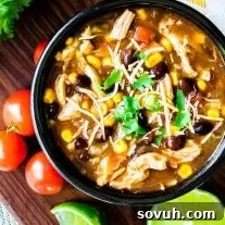 Pressure Cooker Chicken Enchilada Soup with fresh ingredients