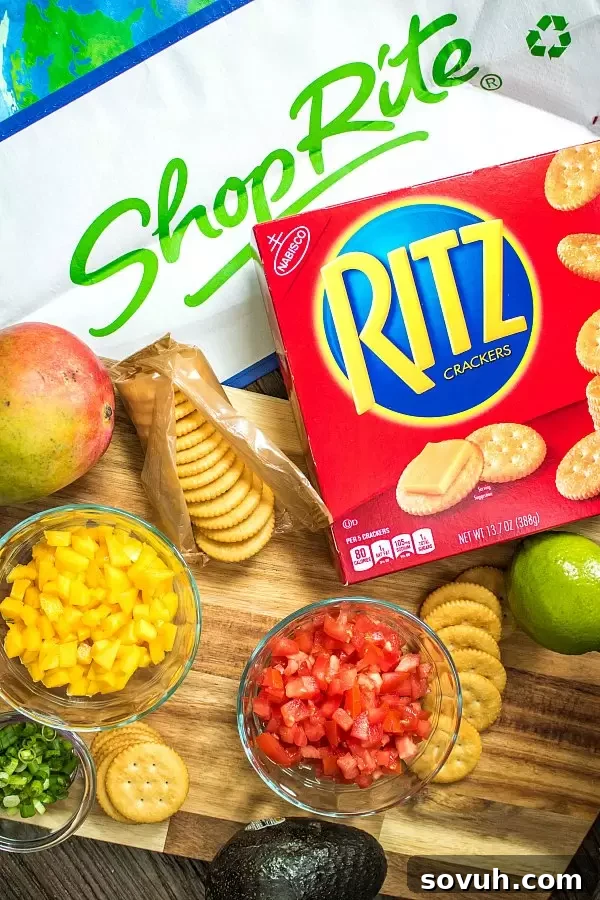 Fresh ingredients for Mango Chicken Salad and RITZ crackers from ShopRite