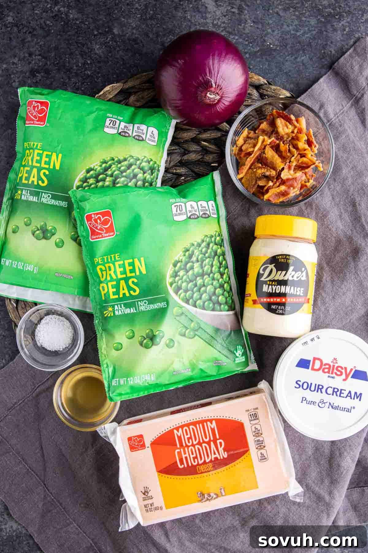 Velvety Spring Pea Salad 3 ingredients for english pea salad