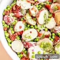 bacon potato salad with peas