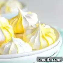 Lemon Meringue Cookies with yellow swirl