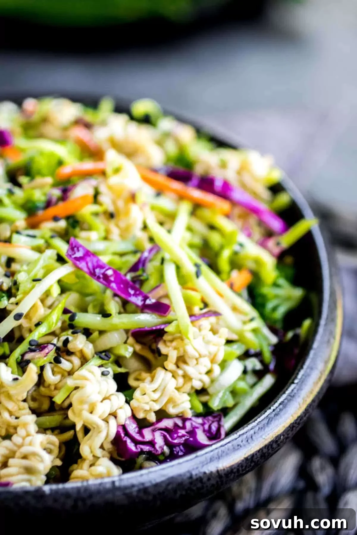 Crispy Ramen Slaw 5 close up of Ramen Noodle Salad in a bowl