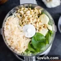 How to make basil pesto in a food processor