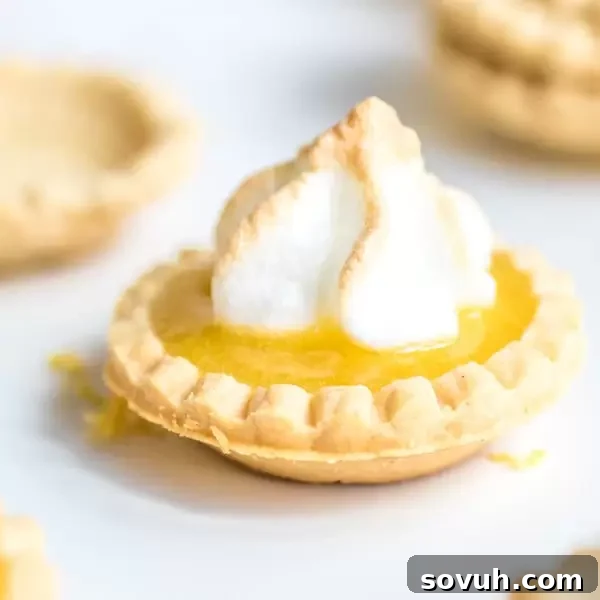 Fluffy meringue peaks ready to be piped onto Lemon Curd Tartlets