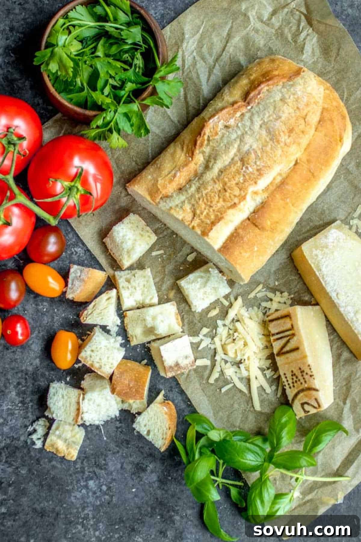 ingredients to make Panzanella Salad