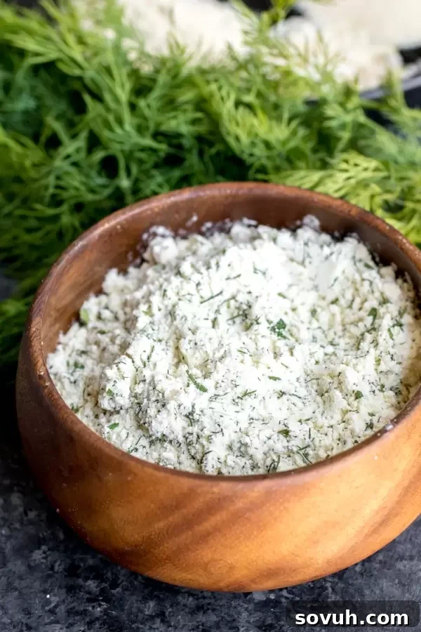 Bowl of Homemade Ranch Seasoning ready to use