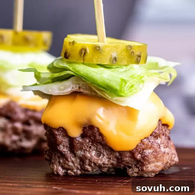 Keto Big Mac Bites served as a party appetizer