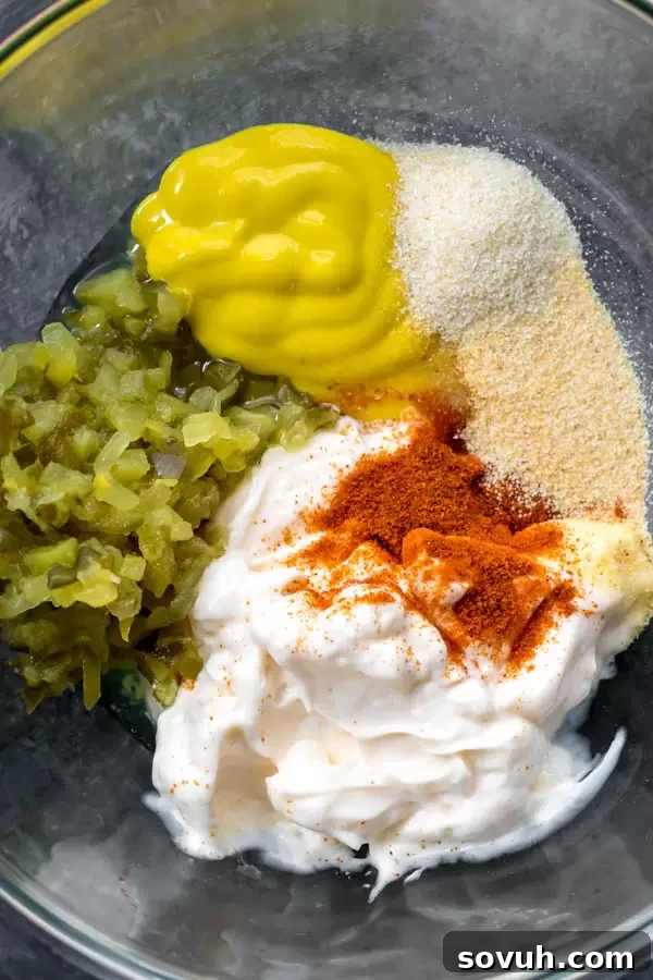 Ingredients for homemade Keto Big Mac Bites sauce