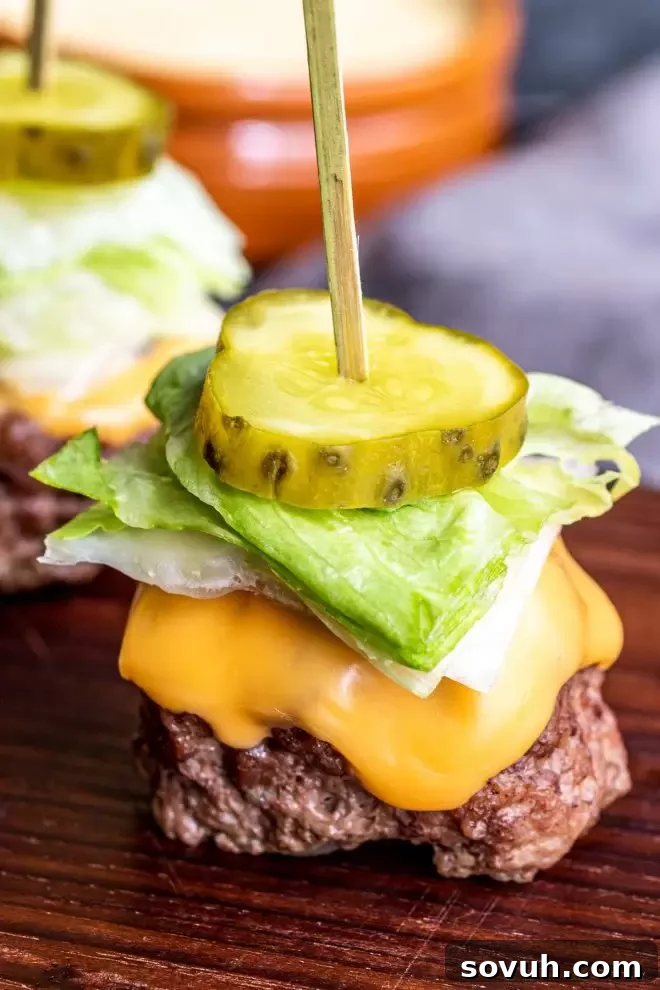 Keto Big Mac Bites arranged beautifully on a platter for serving