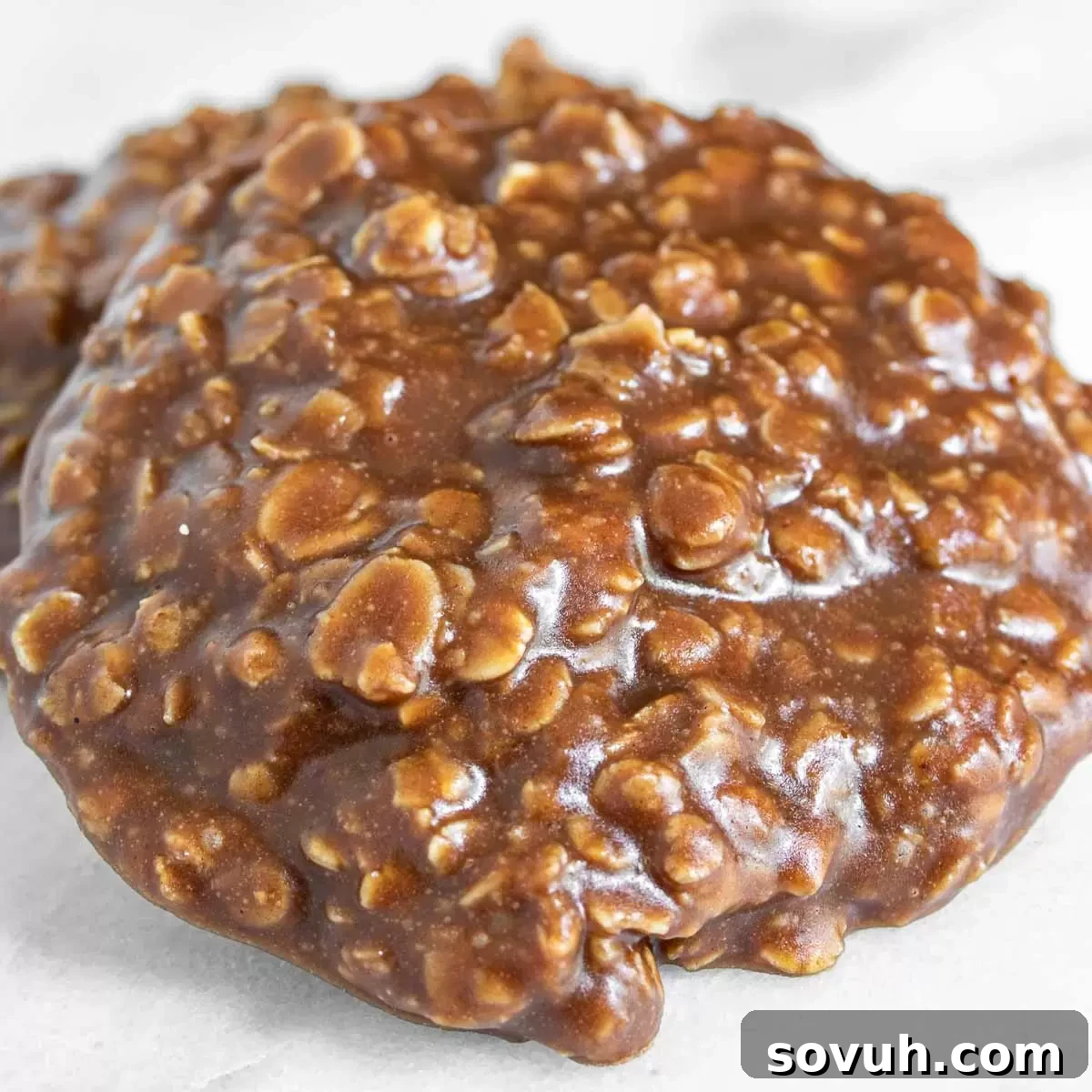Delicious and easy No Bake Chocolate Oatmeal Cookies arranged on a serving platter