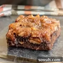Pecan Pie Brownies with chopped pecans