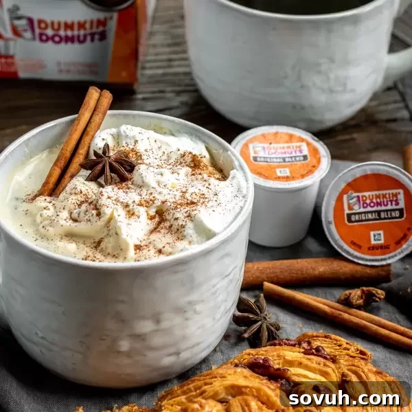 Dunkin Cinnamon Coffee with whip cream