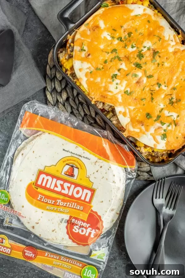 Ready to serve make-ahead Breakfast Burrito Casserole