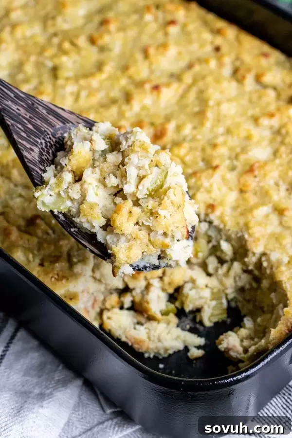 platter of Cornbread Dressing for Thanksgiving