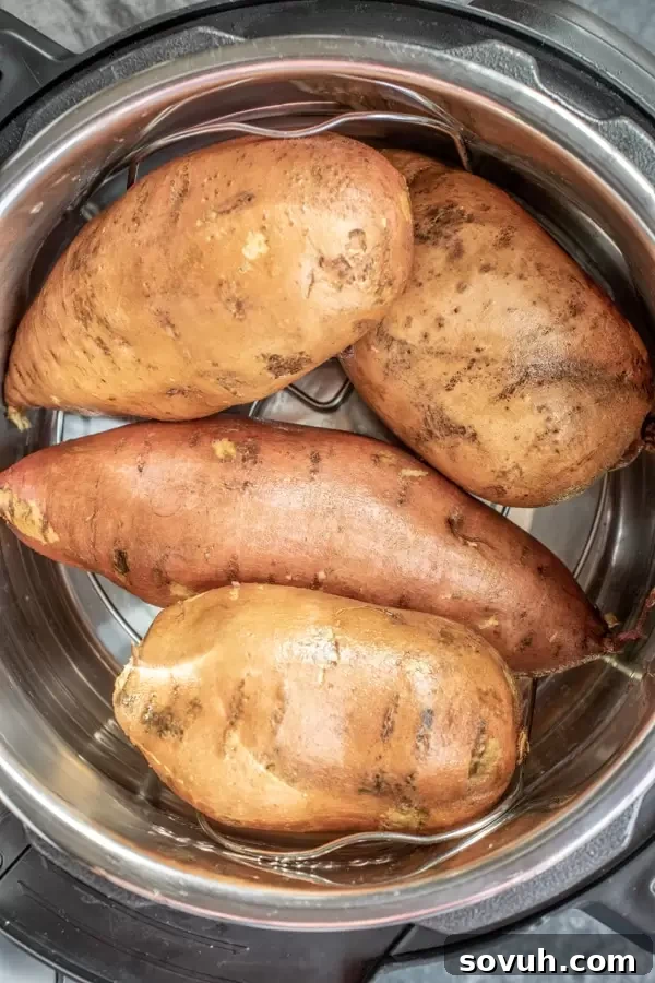 How to make Instant Pot Sweet Potatoes step-by-step