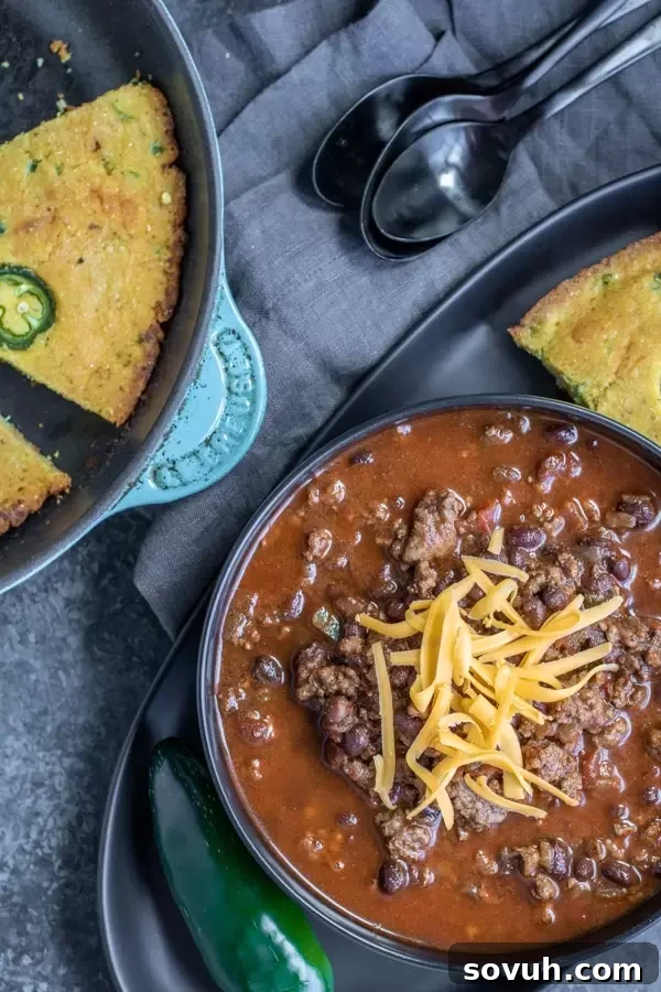 Instant Pot Chili family dinner served in bowls