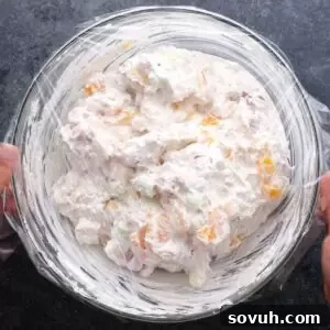 step pic of ambrosia being covered