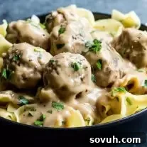 Pinterest image for Easy Swedish Meatballs
