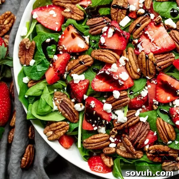 Strawberry & Spinach Salad with balsamic dressing