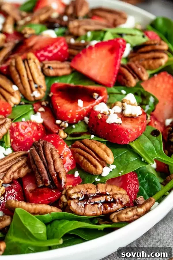 Strawberry & Spinach Salad with balsamic vinaigrette