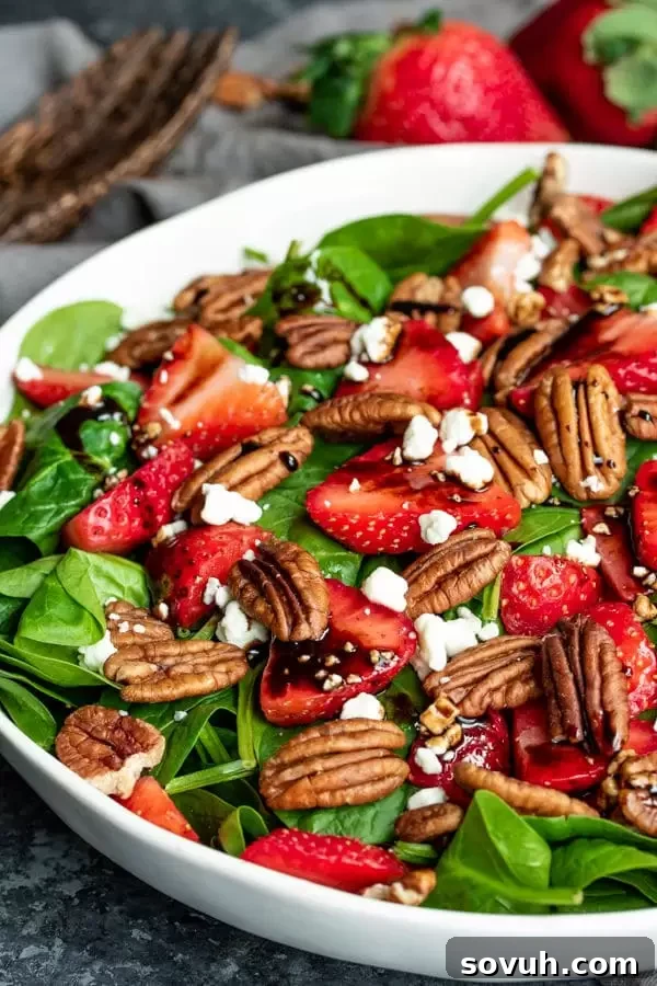 Strawberry & Spinach Salad with pecans