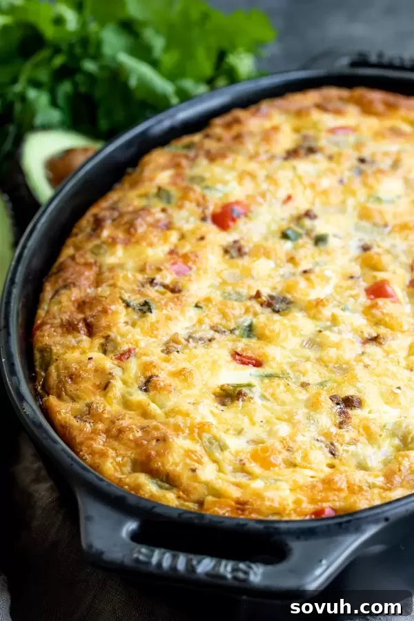 Keto brunch or breakfast option: Chorizo and Peppers Crustless Quiche