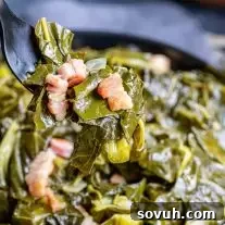 Instant Pot Collard Greens in a black bowl