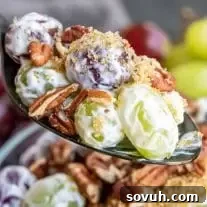 A spoonful of delicious Easy Grape Salad