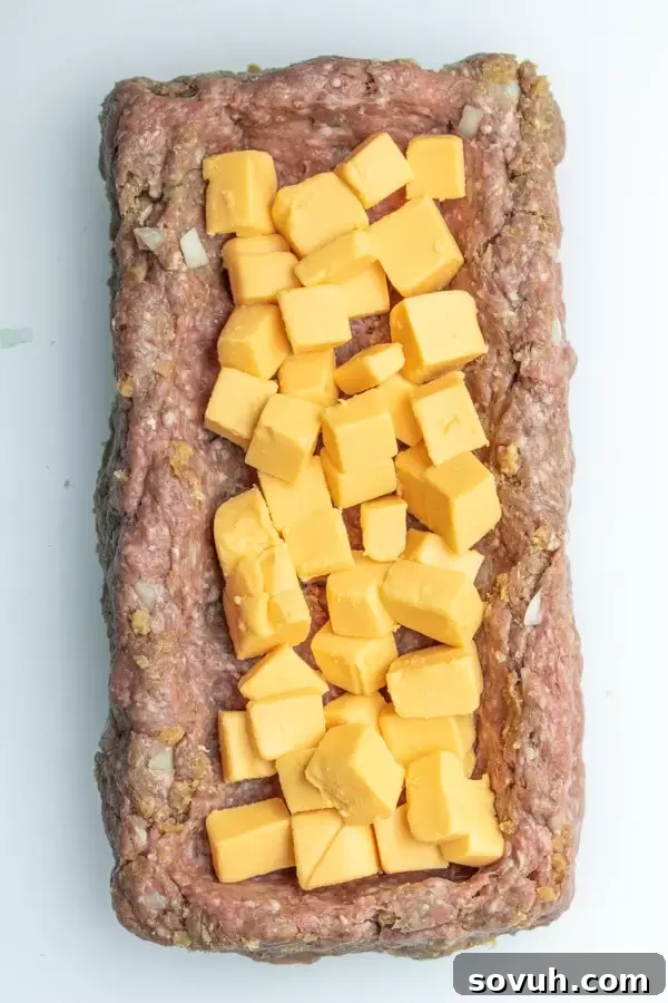 Step-by-step image showing how to make Big Mac Keto Meatloaf