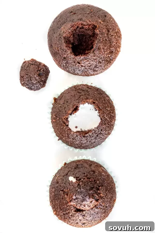 Steps for how to fill Bird’s Nest Easter Cupcakes with marshmallow cream