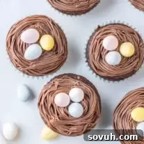 Bird’s Nest Easter Cupcakes perfect Easter dessert for kids