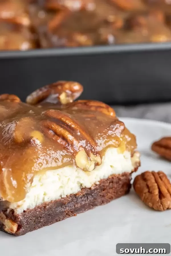 Pecan Pie Cheesecake Brownies is a party dessert favorite