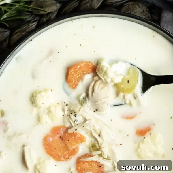 Low Carb Instant Pot Creamy Chicken Soup