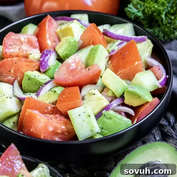 Cucumber Tomato Avocado Salad is a keto salad perfect for summer