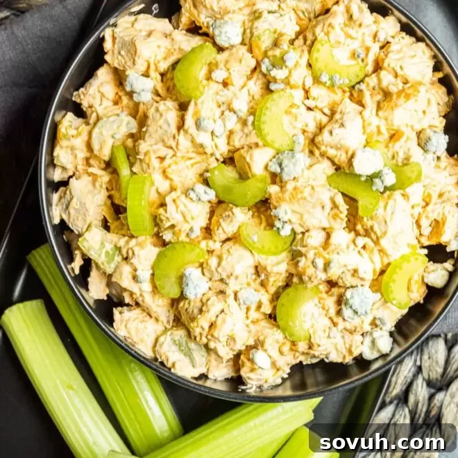 Buffalo Chicken Salad in a black bowl
