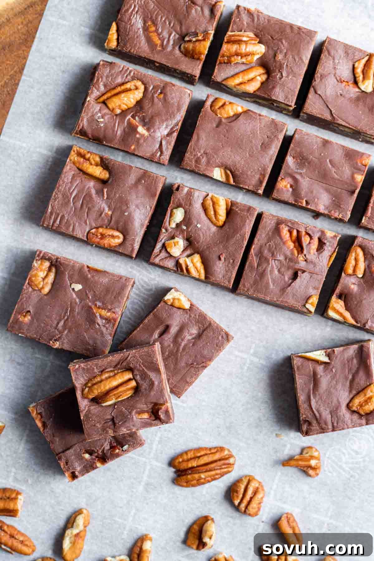cut squares of Easy Microwave Fudge